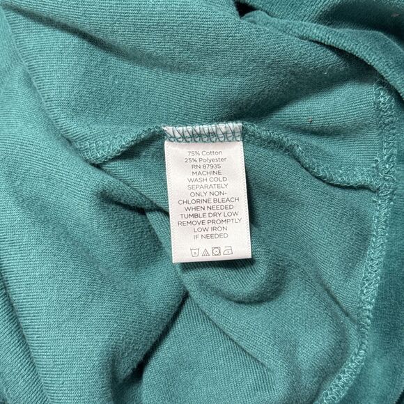 Susan Graver Velour Tunic Top Womens 2X Teal Green Split Neck Casual Cozy Winter - Picture 8 of 8
